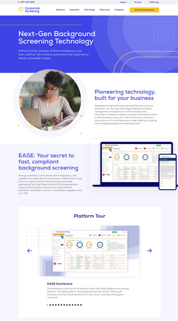 Portfolio Example Corporate Screening SmartBug Media®